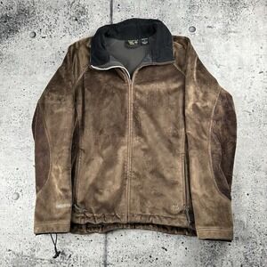 Mountain Hardwear Fleece Jacket Womens‎ XL Brown Zip Up Long Sleeve Outdoor